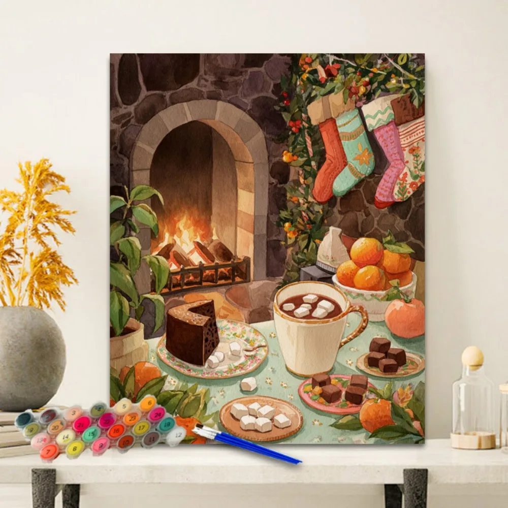 Painting By Numbers Christmas party  Anniversary gift on Digital Painting Canvas Acrylic Paint Image Digital Coloring