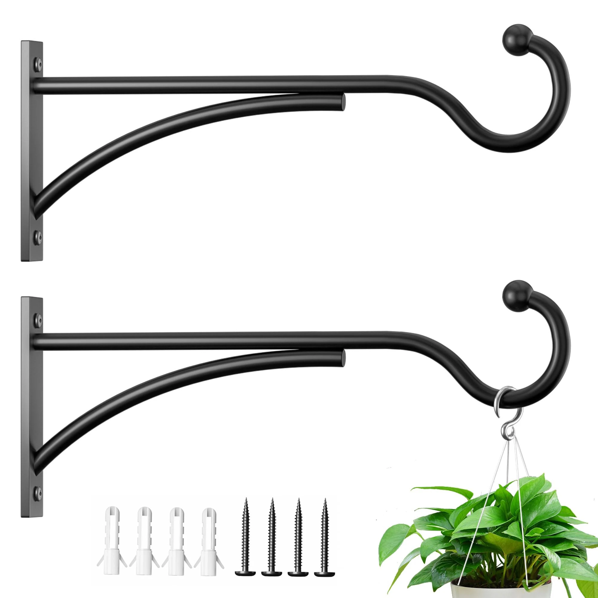 2pcs Outdoor Plant Hook Metal Plant Support Frame Suitable for Hanging Baskets Wind Chimes and Lanterns High-quality Metal Hook