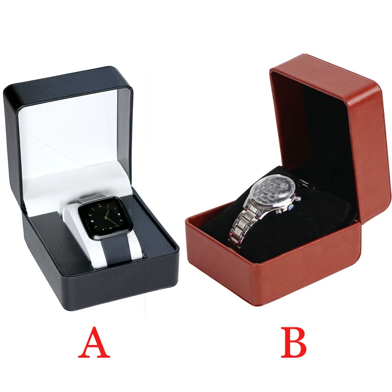1PCS Watch Storage Box Pu Single Watch Display Case Wristwatch Watch Holder Travel Jewelry Watch Organizer For Men Women