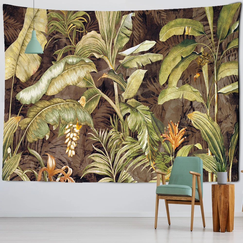 Tropical Plants Banana Leaf Tapestry Wall Hanging Psychedelic Mystery Hippie Tapiz Boho Home Room Decor