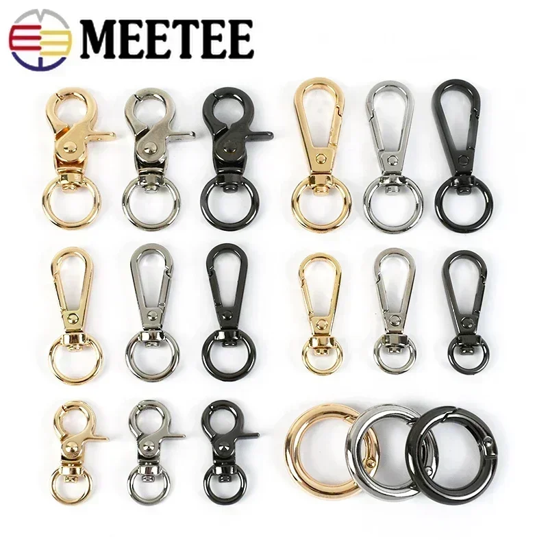10/20Pcs Metal Lobster Swivel Buckles Carabiner Hook Trigger Clasp O Ring Bag Strap Belt Handbag Hanger DIY Sewing Accessories