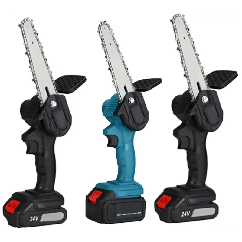 4/6 Inch Small Handheld Electric Pruning Saw Lithium Mini Powered Chain Saw Cordless Electric Chainsaw With Battery and Charger
