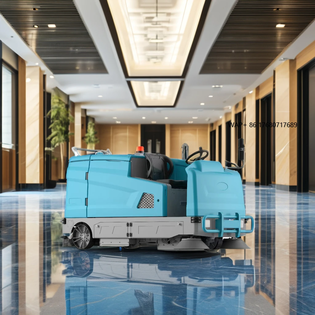 Wireless Large Cordless New Driving Type Industrial Ride on Auto Wet Industrial Floor Vacuum Scrubber and Sweeper With Battery