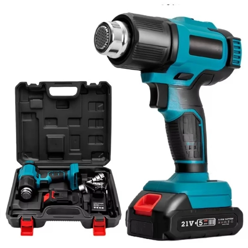 Industrial 21V Lithium Battery Temperature Adjustable Electric Heat Gun Cordless Hot Air Gun for Shrink Wrap and Welding