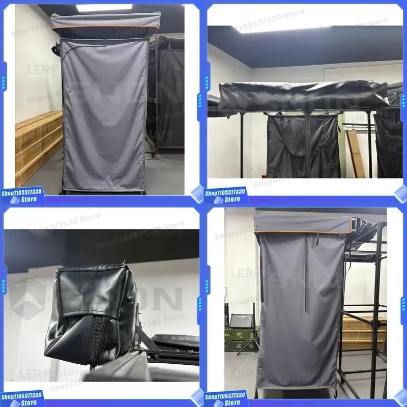 SNDN Portable Foldable Camping Shower Tent Awning Car Side Shower Tent Toilet Bathing Tent Built-in LED Strip Light