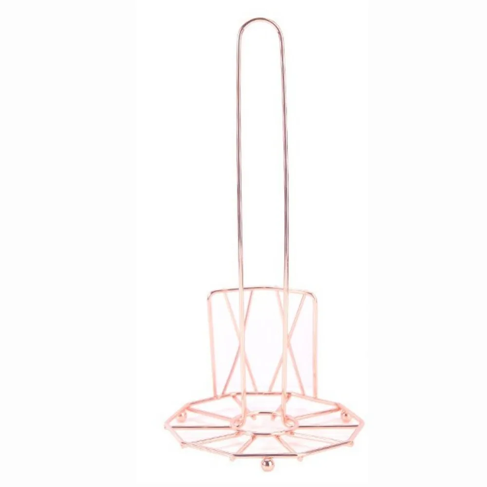 Modern Iron Roll Paper Towel Holder Golden Minimalist Vertical Napkins Rack Decorative Tissue Stand For Kitchen