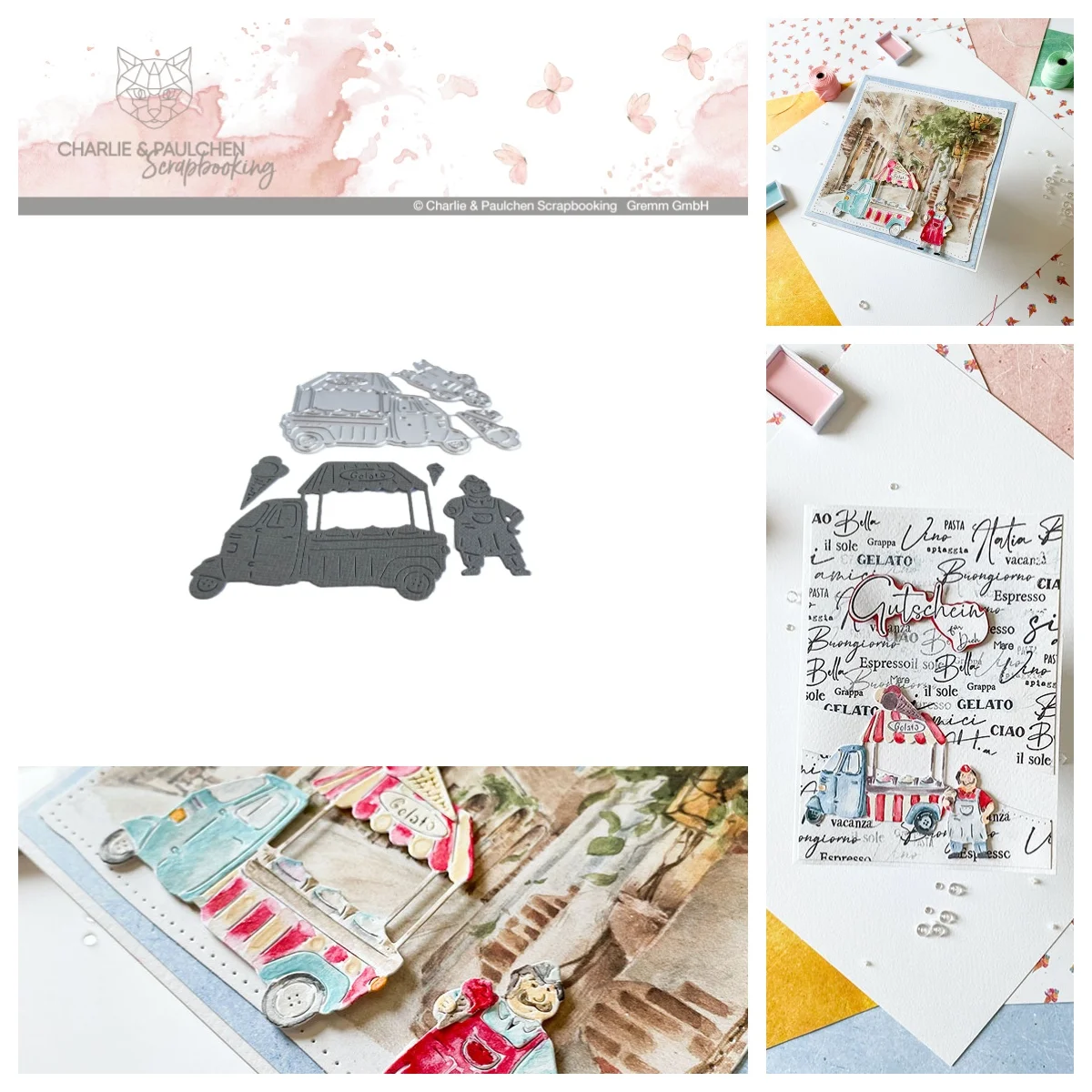 Ice Ape Ice Cream Stand Metal Cutting Dies for DIY Making Card Scrapbook Embossed Paper Album Craft Supplies Template Decoration