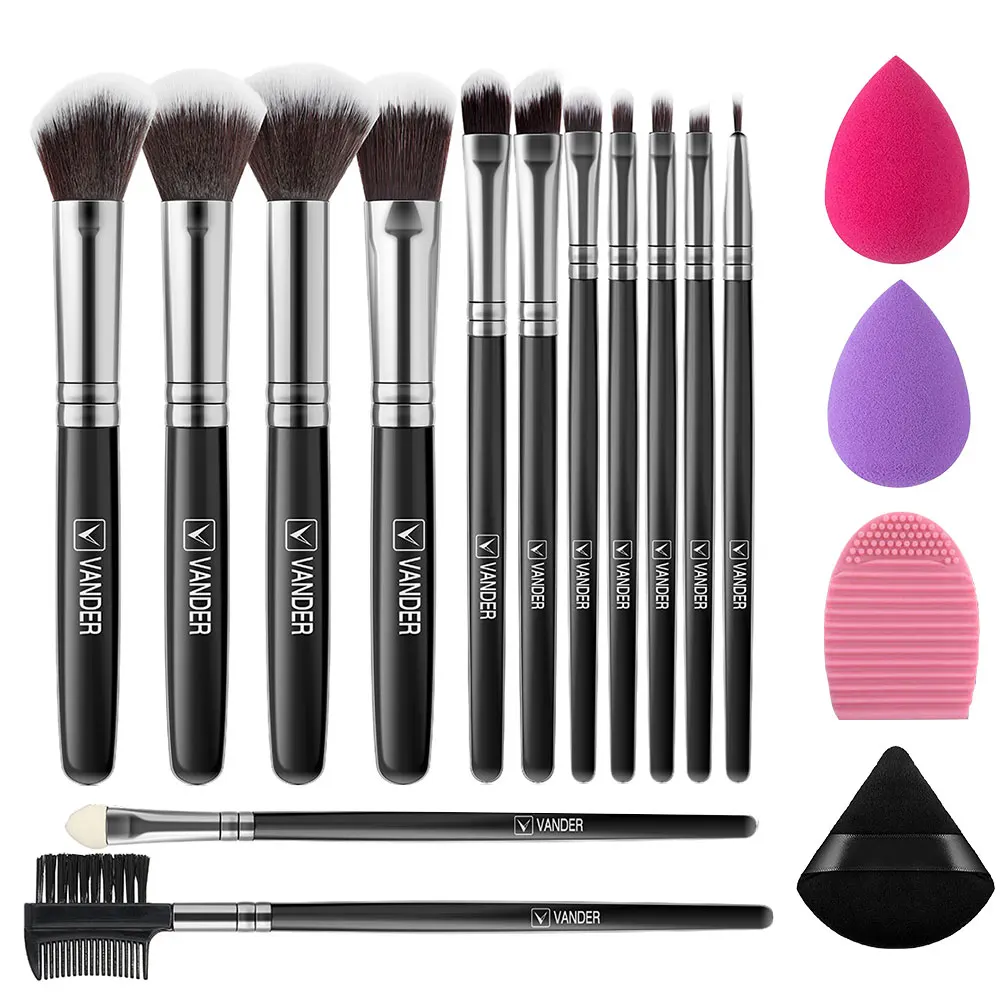 Makeup Brushes and Sponges Set, Soft Fluffy Makeup Brushes Set Eye Shadow Foundation Cosmetic Powder Blush Blending Beauty Tool
