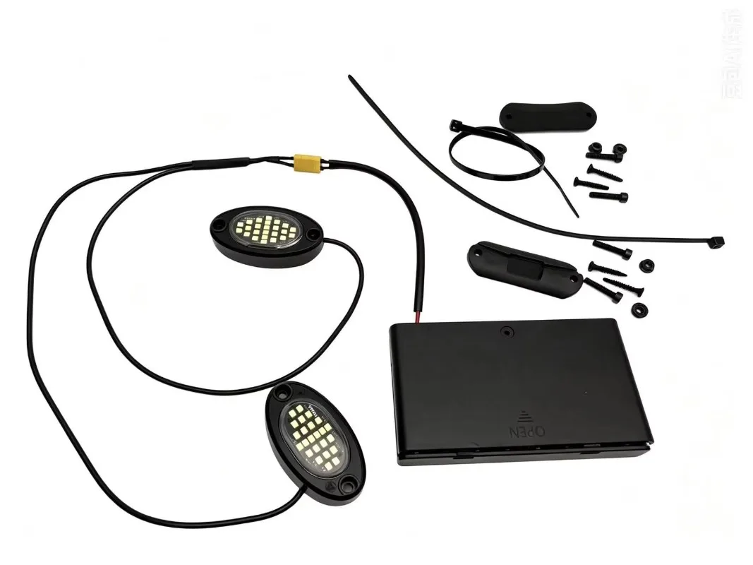 Pure White Front Two Rock Lights Headlamp Battery Powered with XT30 Kit Model RS-00BXT30