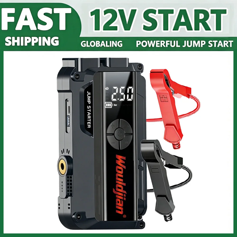 Compact Car Jump Starter with 150PSI Air Pump, 12V Portable Emergency Power Bank for Daily Vehicle Roadside Rescue