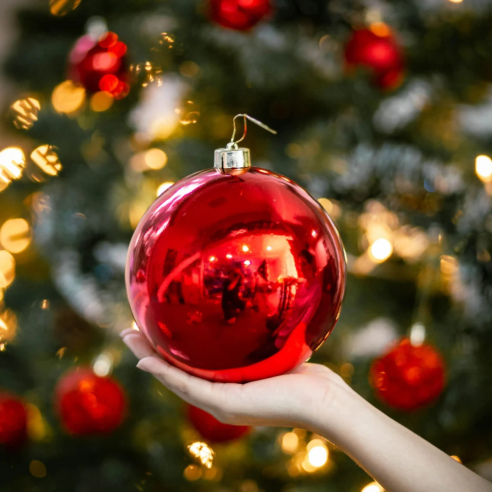 Christmas Decorations Red Ball 15cm Decorative Ornaments Ideal For Shopping Malls And Hotels Christmas Colorful Ball Decorations