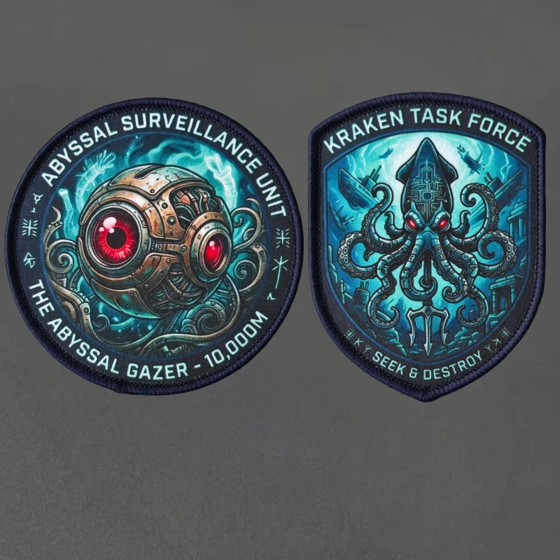 Kraken Task Force Octopus Printing Patch Tactical Vest Hook and Loop Morale Badge Backpack Stickers Armband Patches for Clothing