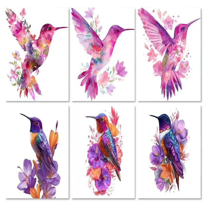 GATYZTORY Oil Paint By Numbers Frame Coloring By Numbers Flowers And Birds DIY Set Home Garden Picture Drawing Personalized Gift