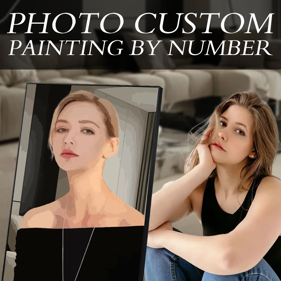 PhotoCustom Acrylic Painting By Numbers Kits Modern Family Photo And Portrait Photo Drawing Coloring By Numbers Diy Gift For Hom