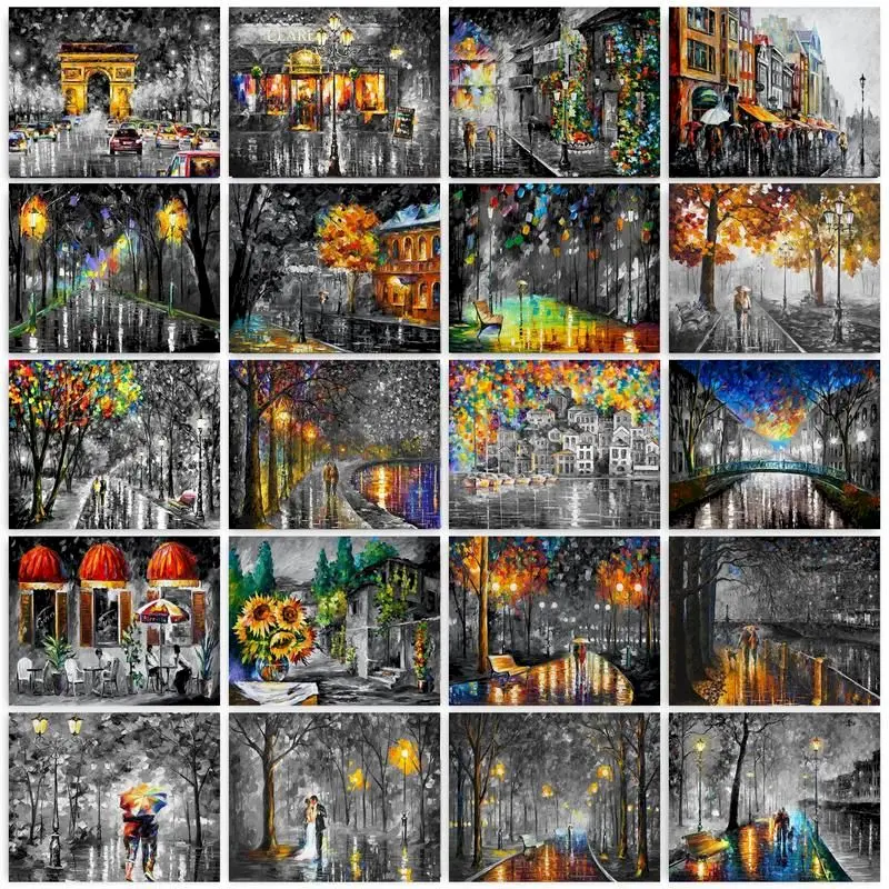 GATYZTORY Abstract Paint By Numbers Original Gifts Pictures By Numbers Streetscape Coloring By Numbers Home Decors For Adults