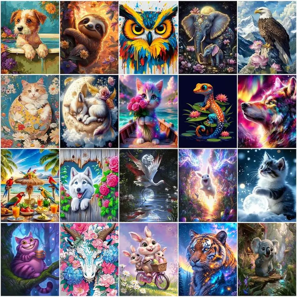 GATYZTORY Paint By Number Adult Kit Picture Coloring For Adults Classic Animals Wall Art Handicraft Handiwork Drawing By Numbers