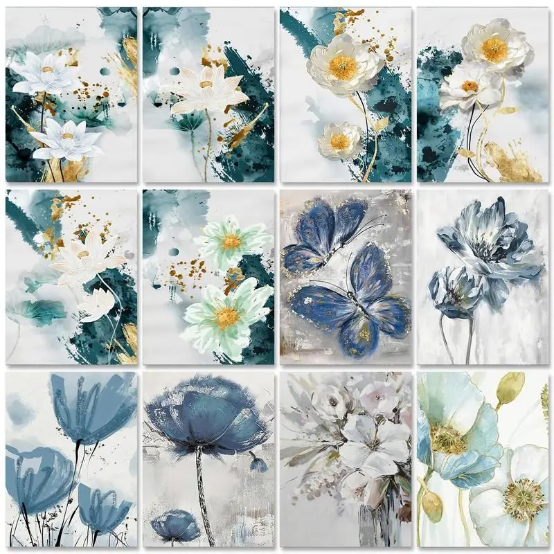 GATYZTORY Flower Painting by numbers Handmade Crafts Oil Picture Drawing On Canvas Coloring By Number For Home Decoration