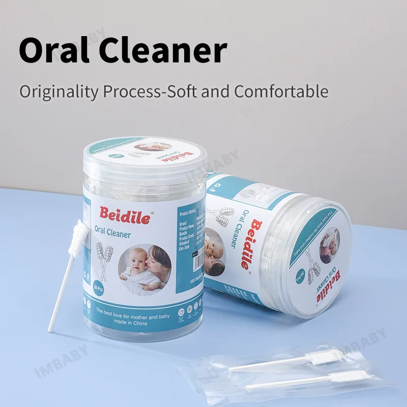 30/50pcs Disposable Baby Oral Cleaner Stick, Soft Medical Gauze Tongue Cleaner, Newborn Mouth Cleaning Swabs for 0-12M Infants