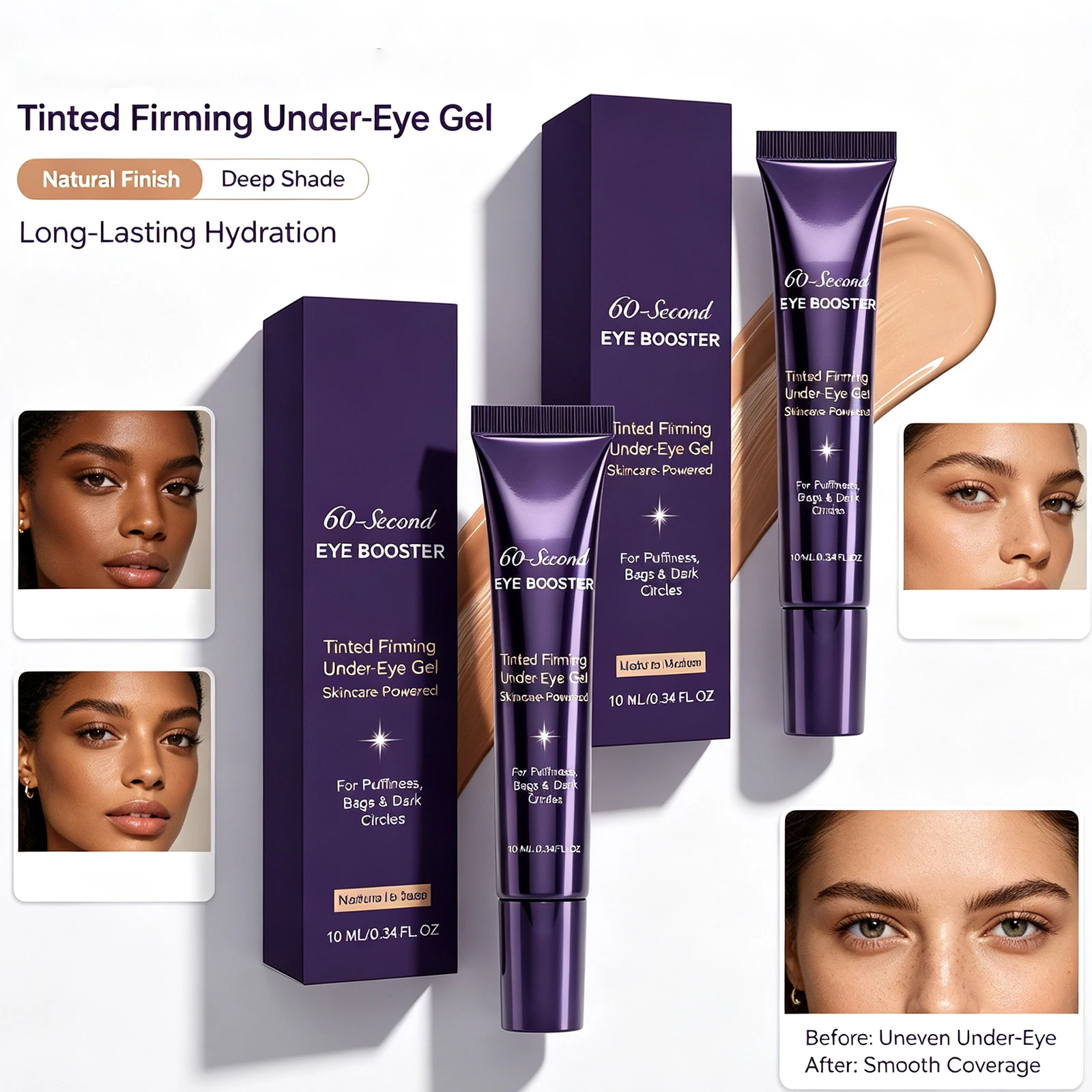 Eye Color Corrector Serum Two Shades Fit Under Eye Blemish Coverage Dark Circles Fine Lines Tired Eye Skin Hydrating Daily Care