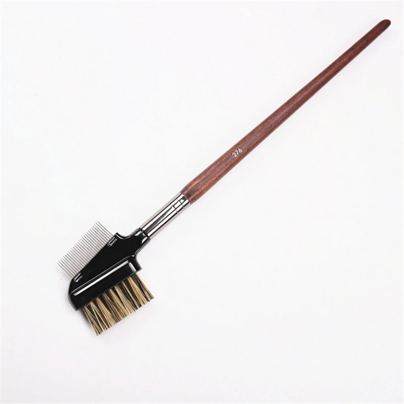 Double-Head Metal Eyelash Comb & Animal Bristle Lash Brush #276 Profession Essential Makeup Tool