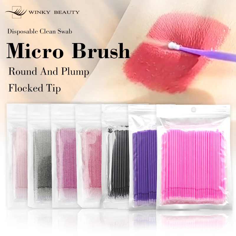 100pcs/lot  Disposable Miniature Mascara Brush for Makeup Cleaning Eyelash Micro Brush Beauty Makeup Clean Remover Tool