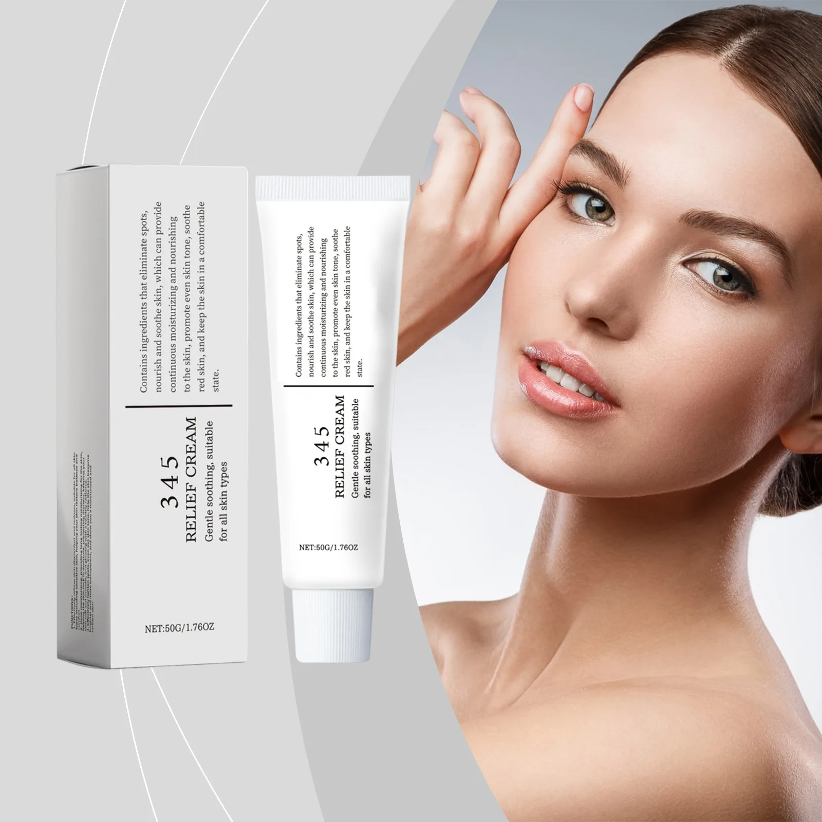 345 Relief Cream Moisturizing Anti-Sugar Antioxidant Blemishes Remover Long Lasting Nourish Soothing Calming Skin Care Solution