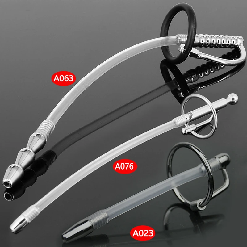 Male Masturbator Uretral Stimulator Penis Dilator Catheter Erotic Tube BDSM Sex Toys For Men Urethral Sound Hollow Penis Plug
