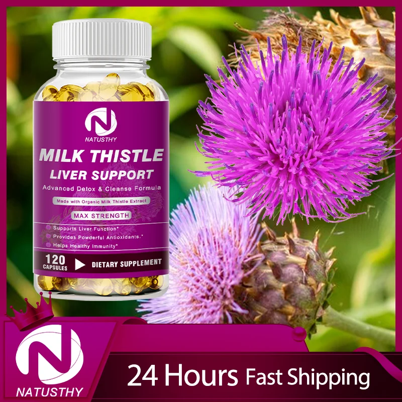 Organic Milk Thistle Capsules - 30x Concentrated Seed Extract - Liver Detox And Cleanse - Liver Function And Overall Health