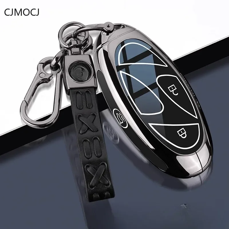 For 2024 Hyundai Sonata 11th Gen Zinc Alloy Car Remote Key Case Cover Shell Keychain Accessories