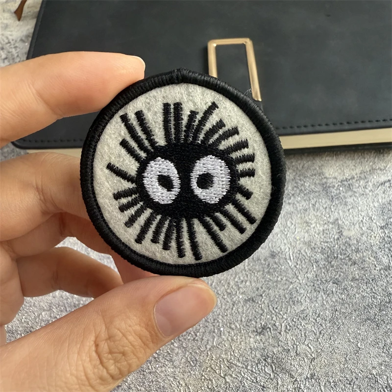 Good Luck Soot Sprite Embroidered Decorative Clothes Patch Tactical Morale Badge Hook and Loop Backpack Hat Accessories Stickers