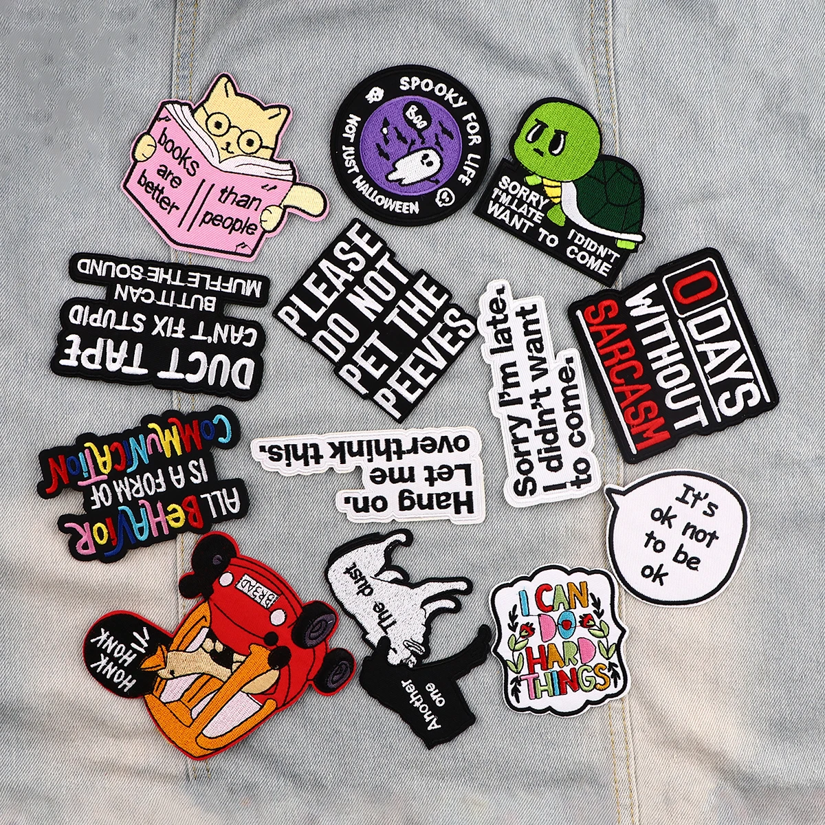 Funny Goose Patch Quotes Embroidered Patches For Clothing DIY Iron on Patches For Clothes Patch Stickers