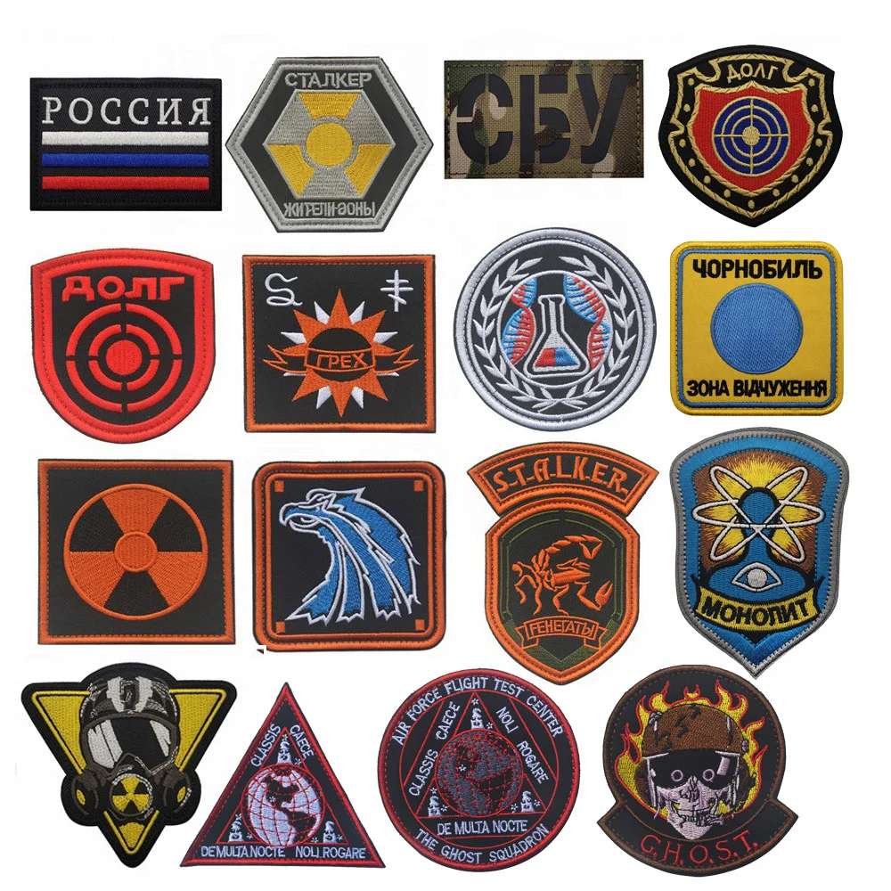 Outdoors Bag Badge STALKER Film Theme Stalker Faction Armband Clear Sky Russian Series Embroidered Hook&Loop Backpack Patches