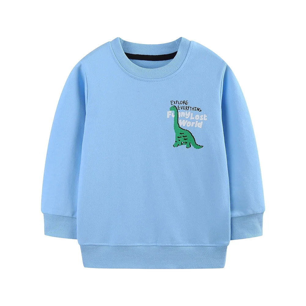 Kids Sweatshirts Jumping Meters 2-7T Dinosaurs Print Boys Girls Autumn Spring Sport Baby Shirts Tops Hot Selling Animal Theme