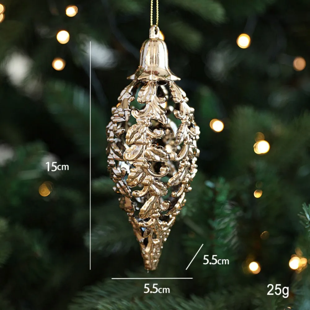 Plastic Christmas Gold Plating Hanging Pendant Snowflake Elk Christmas Tree Ornaments Butterfly Decorative Christmas Decoration