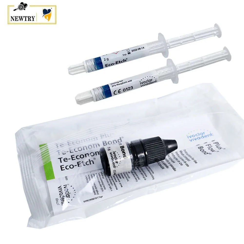 Dental Total Etch Adhesive Kit Ivoclar Eco-Etch 37% Phosphoric Acid Gel Te-Econom Flow Bond Light Cure Restoration Bonding Agent