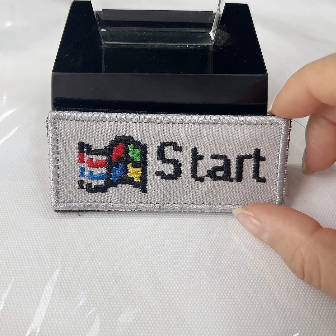 Win Window Key Embroidery Patches Functional Pixel Nostalgic Computer Start Logo Patches Tactical Backpack Stickers