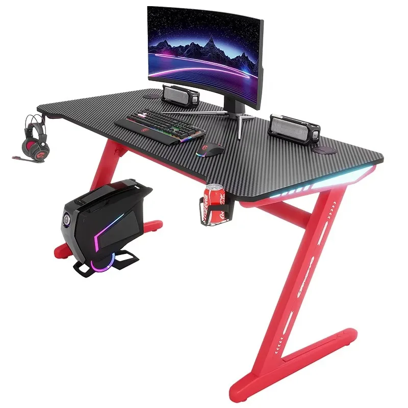 Gaming Desk Thickened Extra Large Computer Table For Home Office Internet Esports Workstation With Cup Holder Headphone Hook