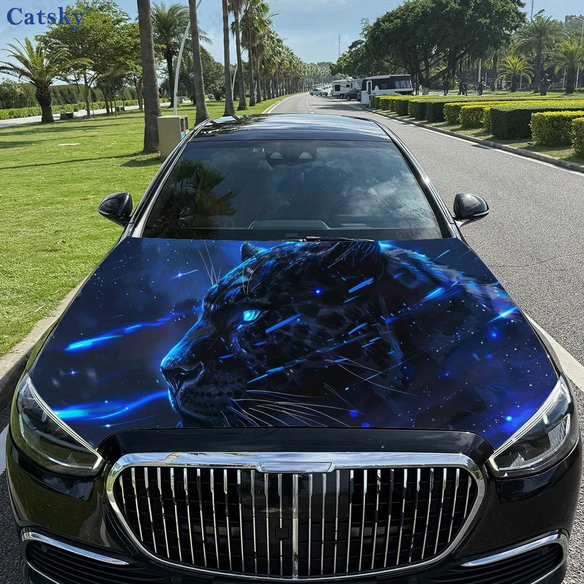 Cool Leopard print,car hood stickers,PVC waterproof Self adhesive car hood sticker,car hood decoration protection stickers,Auto