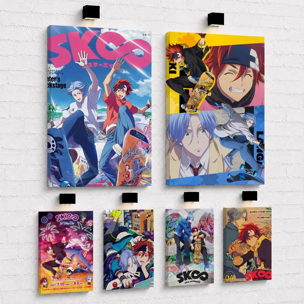 Anime Cool Boy S-Sk8 The Infinity Framed Wall Painting Wood Canvas Poster For Living Room Bedroom Hallway Office Home Decor Gift