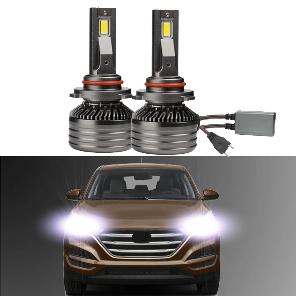 2Pcs Led Headlight Bulb For Hyundai Tucson 2016 2017 2018 (only fit original bulb is halogen) High Low Beam Canbus 6000K