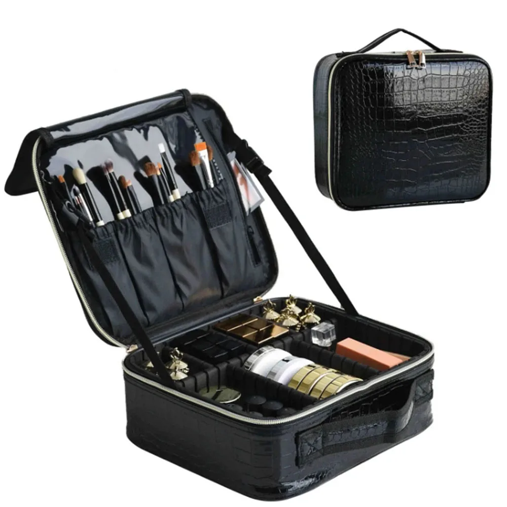 New Cosmetic Cases Organizer, Professional Makeup Train, Portable Travel Cosmetic Makeup Bag for Make up Artist Master,