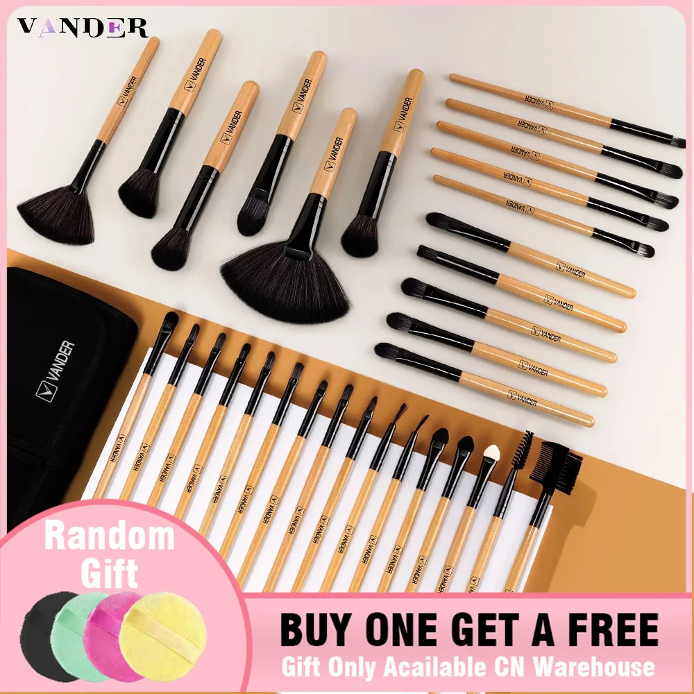 VANDER 32pcs Makeup Brushes Premium Natural Hair Makeup Brush Set Cosmetic Foundation Powder Eyeshadow Blush Make Up Tool
