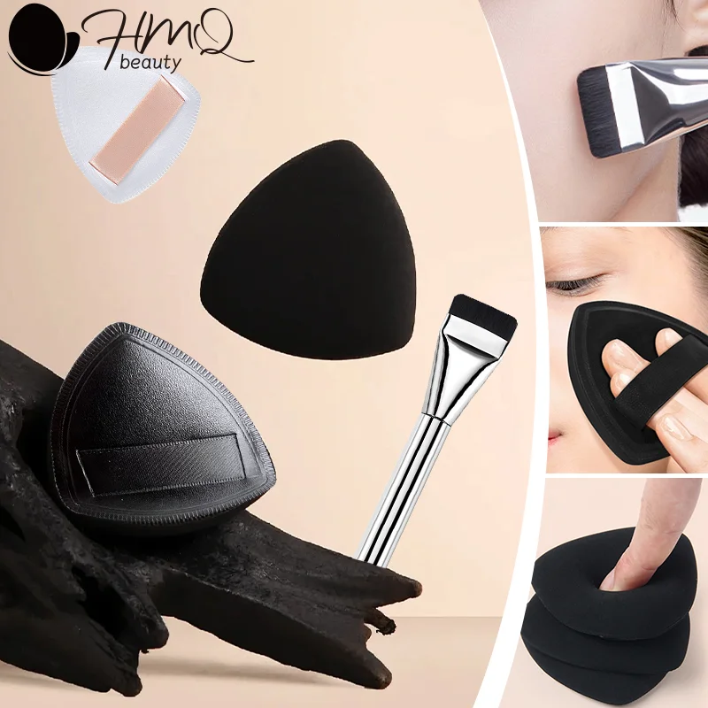 2pcs Super Soft Air Cushion Powder Puff Liquid Foundation Makeup Brush Wet And Dry Use Makeup Sponge Triangular Make up Tools