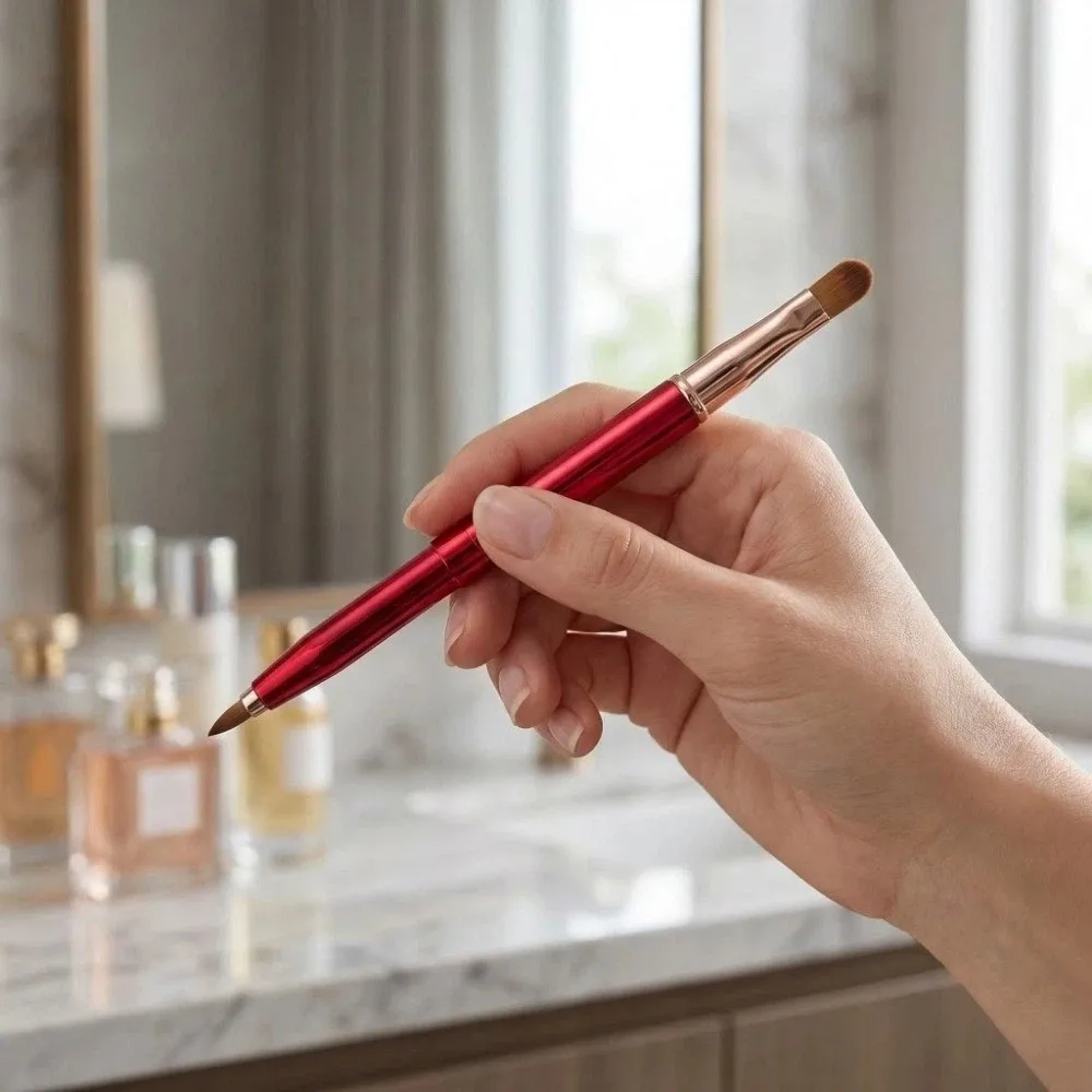 Telescopic Retractable Lip Brush Brow Brush Lip Liner Lip Gloss Brush Double-headed Cosmetic Lipstick Brush Make Up Tools