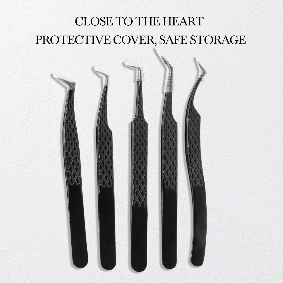 Aguud High Precision False Lash Tweezers Eyelash Extension Clip Volume Fans Tool for Makeup Artists