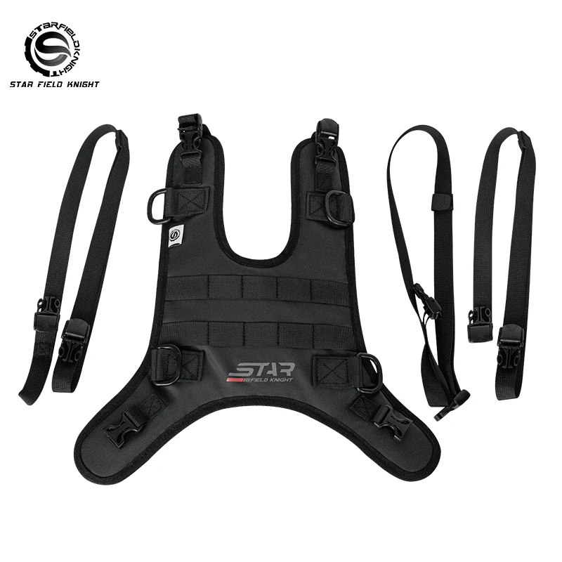 SFK Black Motorcycle Oil Tank Vest Multifunctional Waterproof Anti-slip Fixing Motorbike Front Bag Hang Riding Gears Accessories