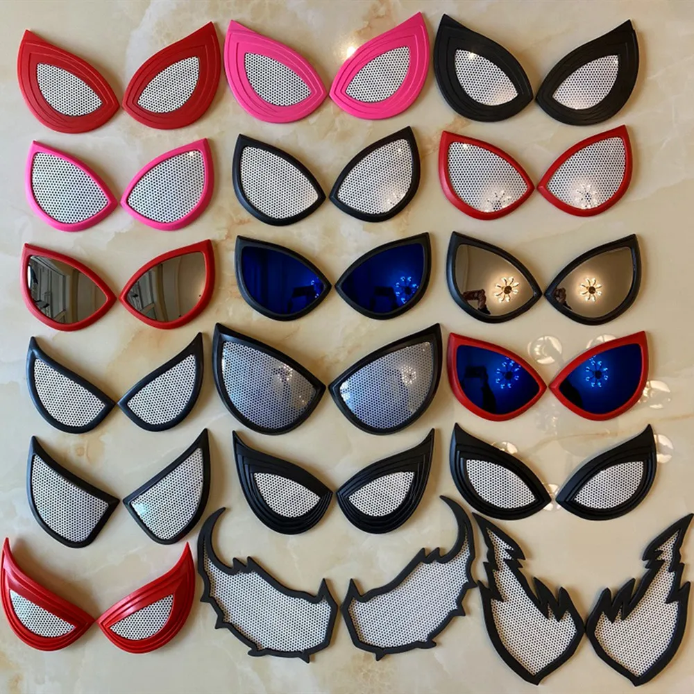 Anime Super 3D Lens Accessories Glasses For Bodysuit Full Mask Eyeglass Stereoscopic Color Light Halloween Cosplay Gift 2pairs