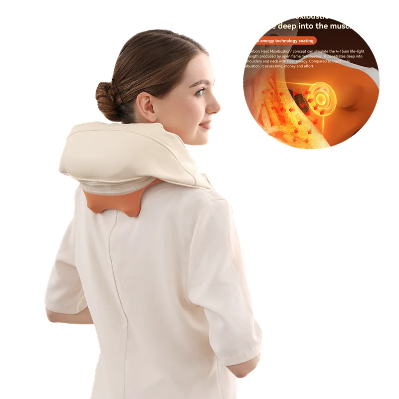 Smart Library Electric Kneading Shiatsu Back Shoulder Massage Device 3D Shiatsu Neck Massager With Heat