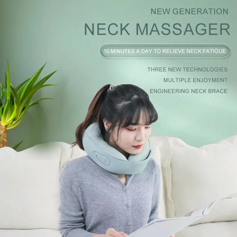 Airo New Generation Portable Wireless Shiatsu Neck Massage Pillow High Quality Neck and Shoulder Massager with Heating