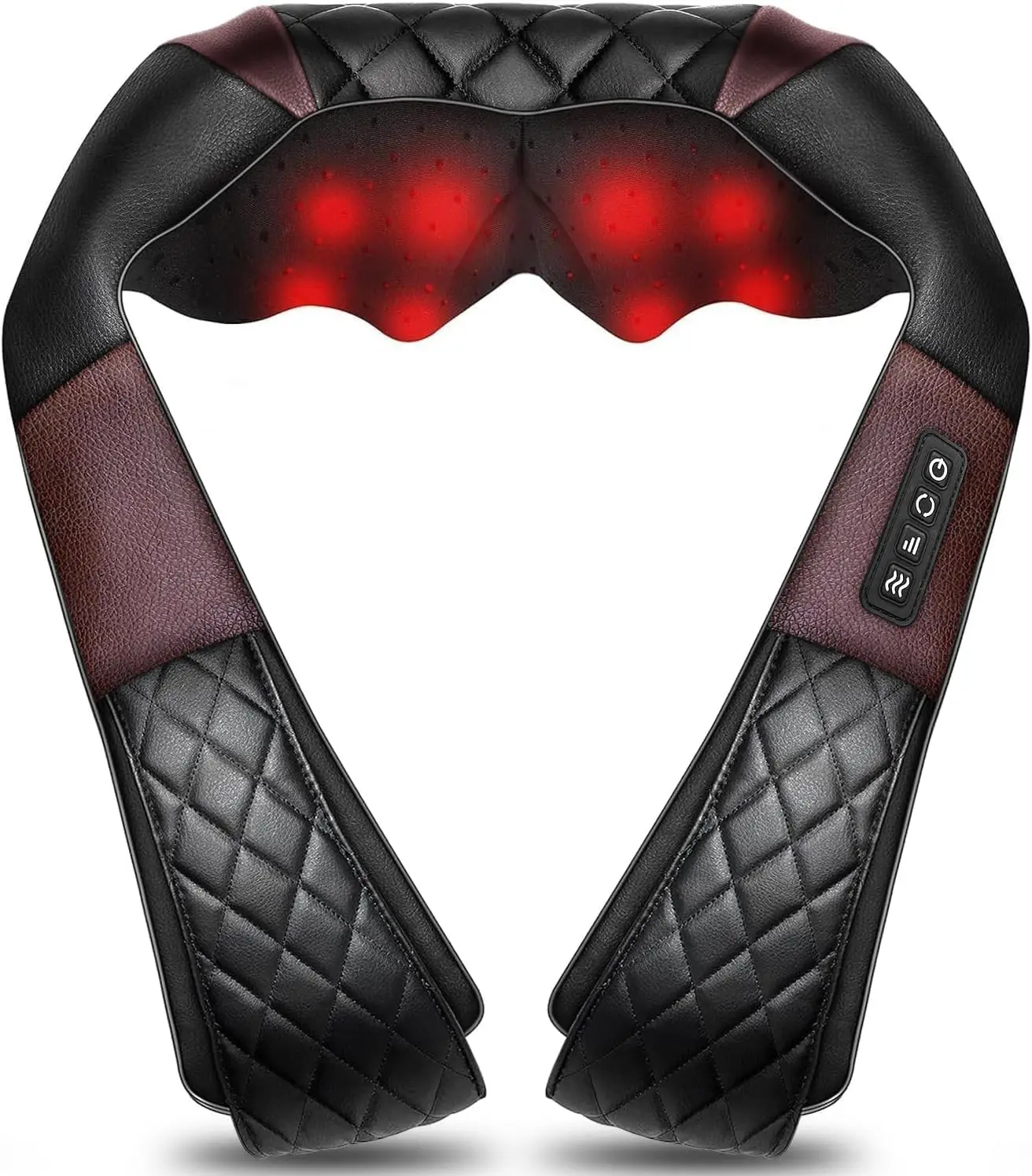Shiatsu Neck and Back Massager with Heat, Electric Deep Tissue 4D Kneading Massage Pillow for Shoulder, Leg, Body Muscle Pain Re